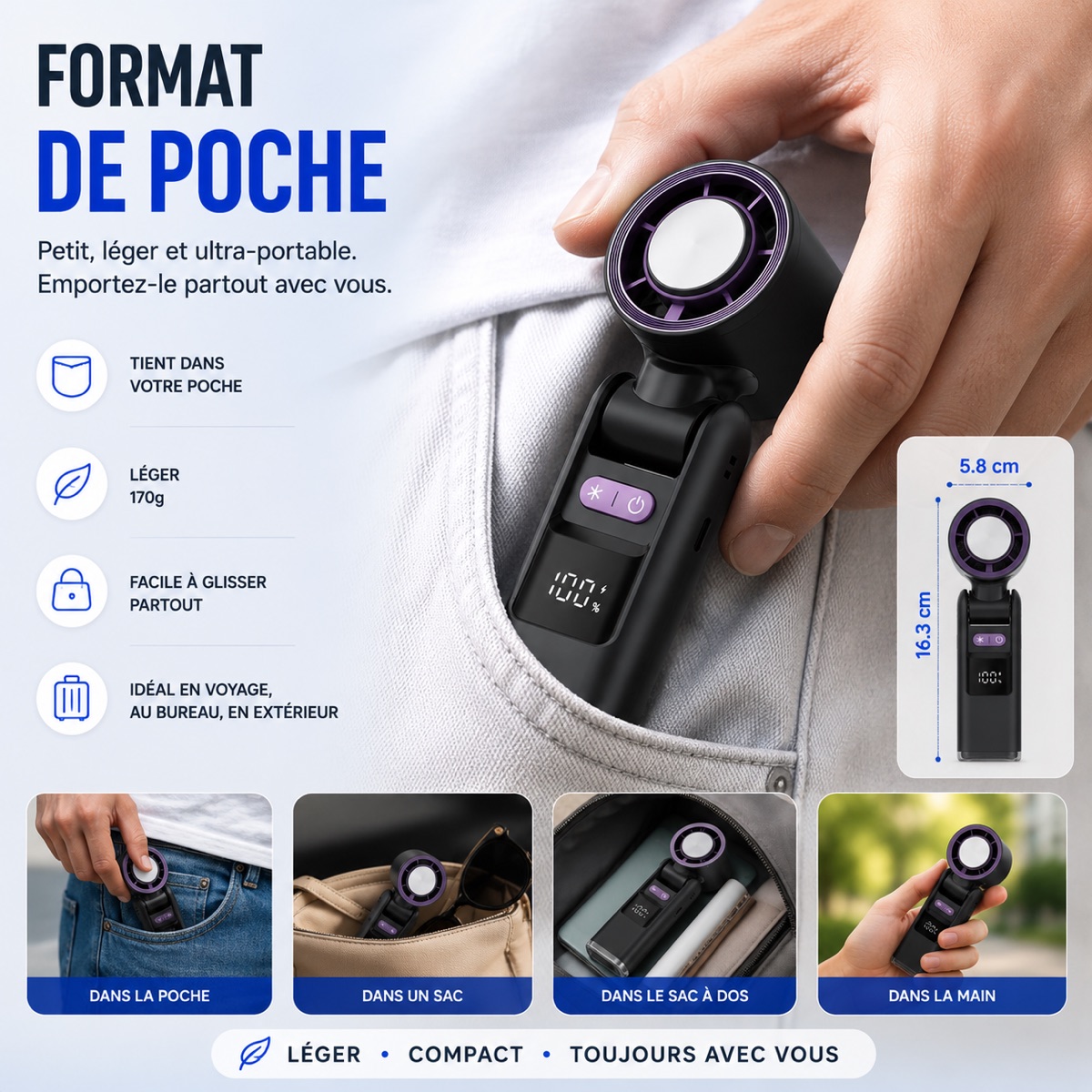 Format de poche — 170g, se glisse partout